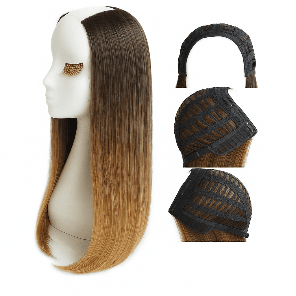 Semiperucă Ombre Șaten Închis Blond Frappe