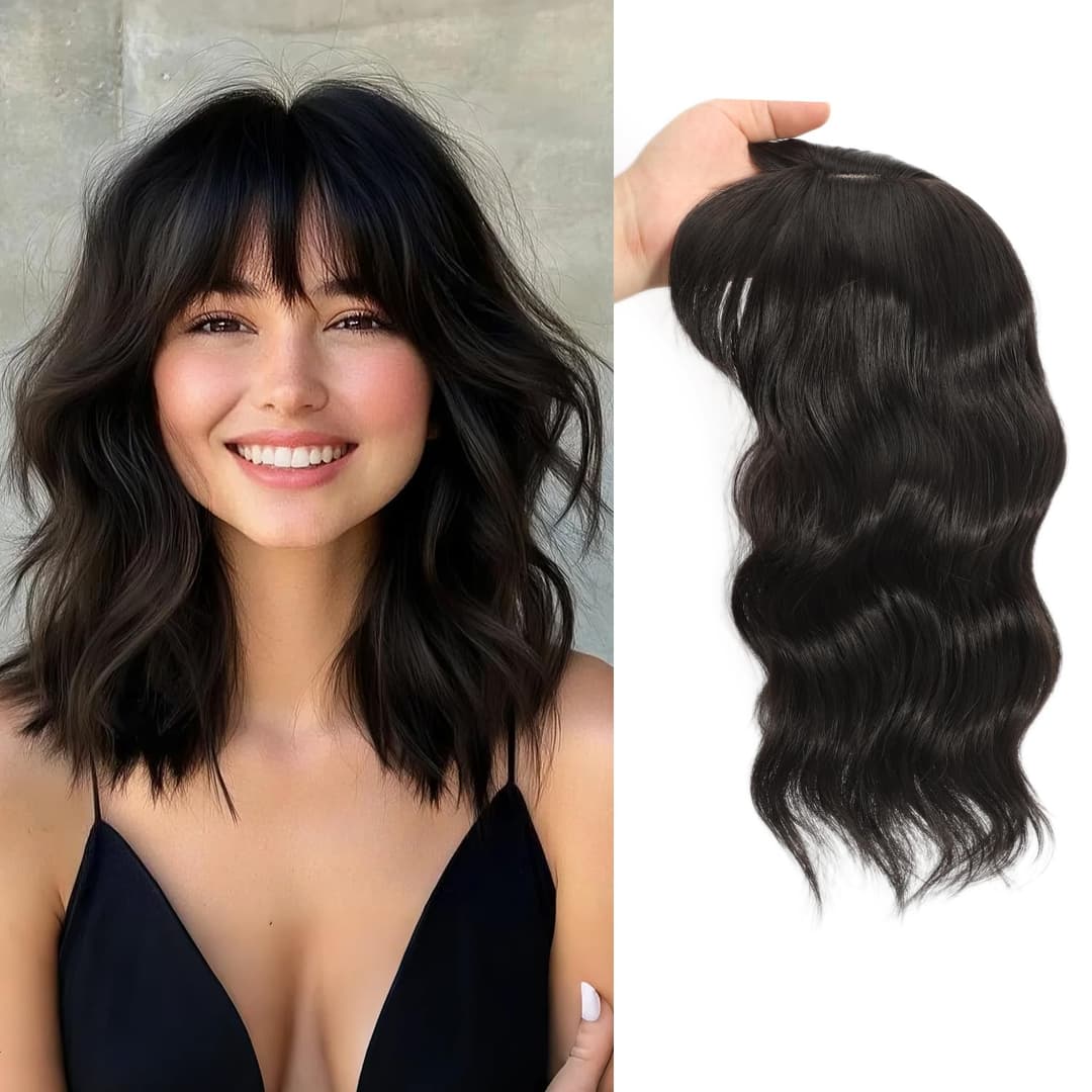 Perucă Parțială cu Breton #1 Negru